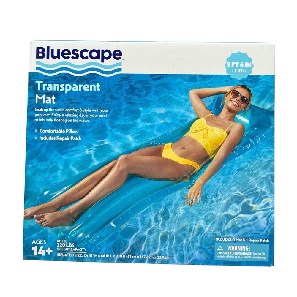 Bluescape Transparent Pool Mat with Pillow